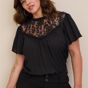 NWT Black Torrid Georgette with Lace Top Size L (12)